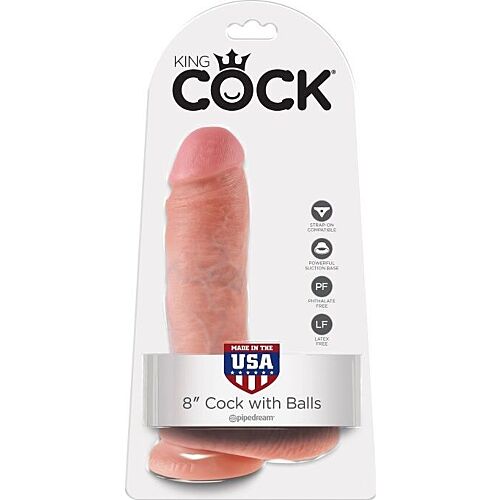 Dildo King Cock 8 cu Testicule și Tact Realist