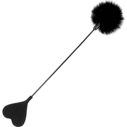 Látigo BDSM Darkness Fusta de 40 cm cu pluma stimulatoare