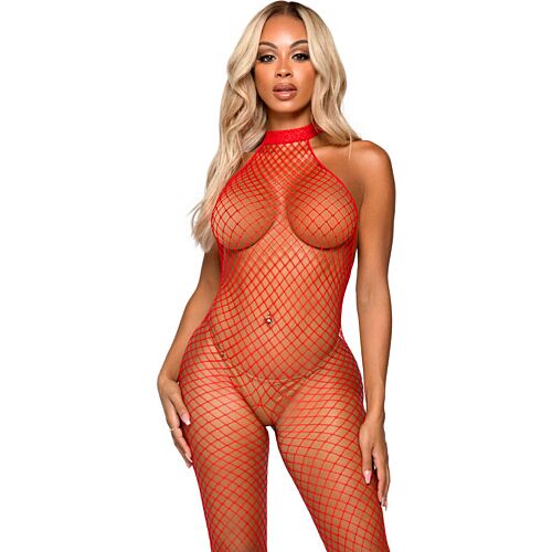 Bodystocking Leg Avenue Le Frivole cu guler halter