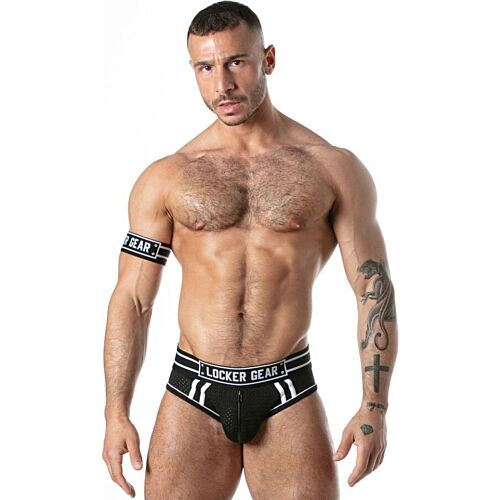 Chiloți LOCKER GEAR SPORT MESH JOCK BRIEF negri XL