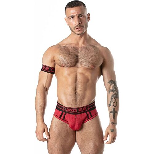 Chiloți LOCKER GEAR SPORT MESH JOCK BRIEF roșii S