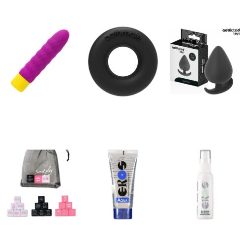 Set de jucării sexuale de bază cu glonț, inel, dop și zaruri