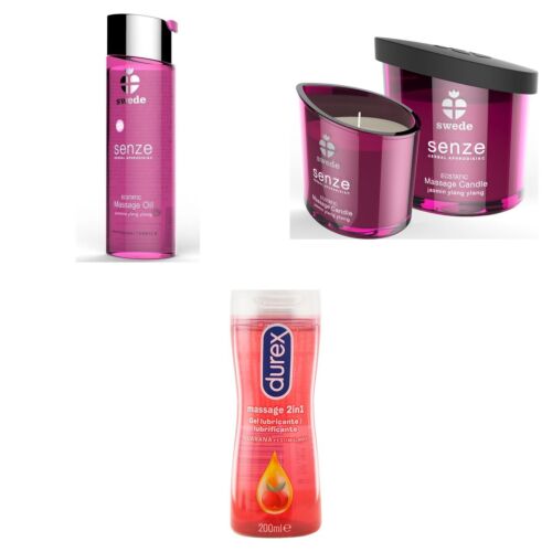 Set de masaj erotic cu ulei, lumânare și gel 2 în 1
