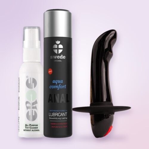 Set de stimulare a prostatei pentru începători, cu vibrator cu bază lată – imagine de ambianță (imagine generată cu IA)