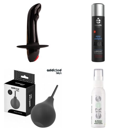Set de stimulare a prostatei pentru începători, cu vibrator cu bază lată