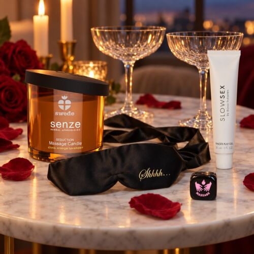 Set cadou romantic pentru Ziua Îndrăgostiților, aniversare și Crăciun – imagine de ambianță (imagine generată cu IA)