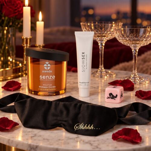 Set cadou romantic pentru Ziua Îndrăgostiților, aniversare și Crăciun – imagine de ambianță (imagine generată cu IA)