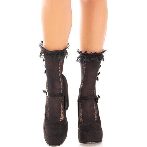 Ankle Socks Leg Avenue with Lace Ruffles and Hearts