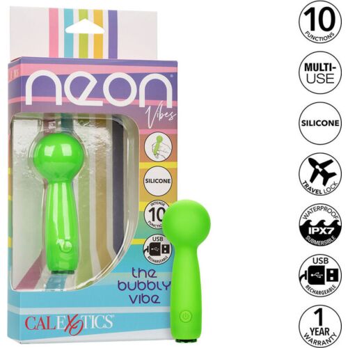 Masajeador CALEXOTICS Neon Vibes Bubbly Vibe cu 10 vibrații