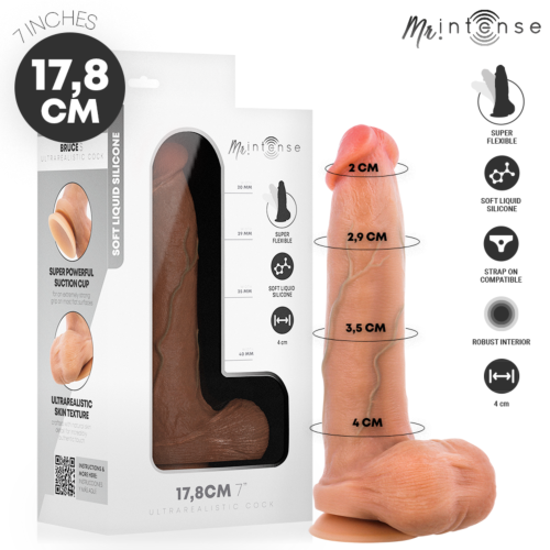 Dildo MR. INTENSE Bruce S 17.8 cm cu testicule