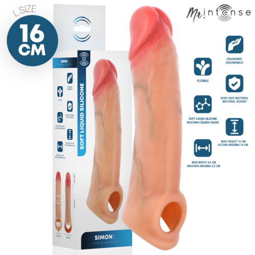 Manșon Penis MR. INTENSE SIMON L 16 cm Ø 4,5 cm
