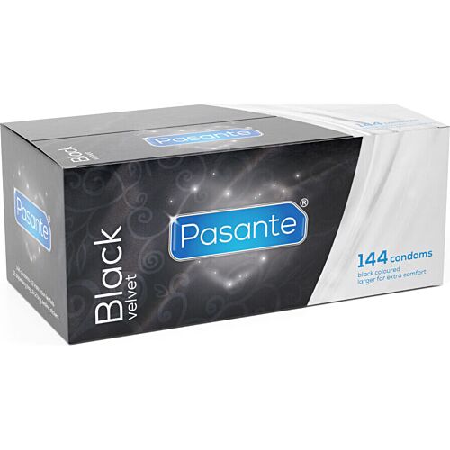 Prezervative PASANTE Black Velvet 144 unități cu design elegant