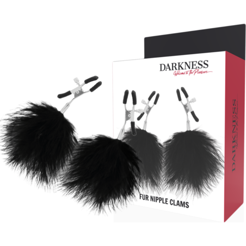 Pinze pentru mameloane Darkness Sensations cu pomponi