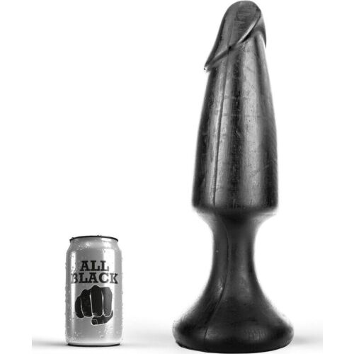 Plug anal ALL BLACK 35 cm | Formă de penis aproape reală