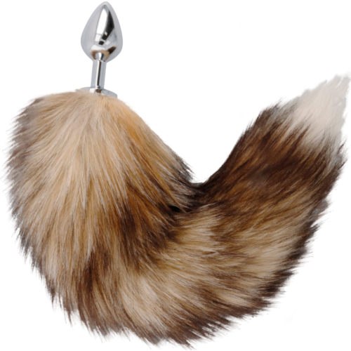 BDSM Anal Plug DARKNESS TAIL BUTT PLUG SILVER cu coadă