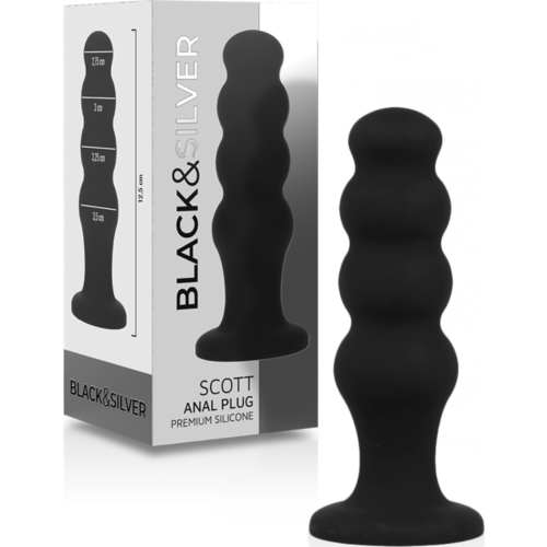 Plug anal BLACK&SILVER Scott cu bulbi