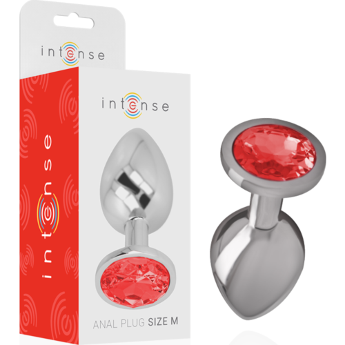 Plug anal INTENSE cu cristal roșu, dimensiune M