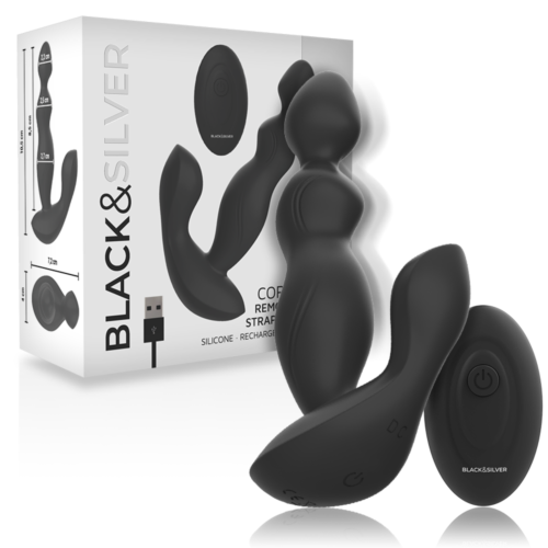 Plug anal vibratoare BLACK&SILVER Cora cu telecomandă