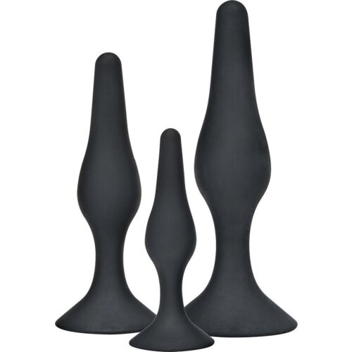 Pluguri anali TOYJOY Curvy Companions 3 piese cu dimensiuni variate