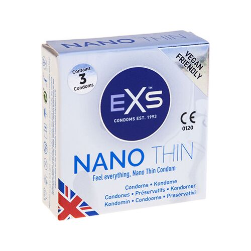 Prezervative Exs Nano Thin 3 unități cu lubrifiant