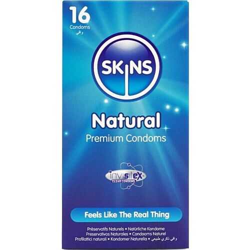 Prezervative SKINS Natural 16-Pachet cu senzație de a doua piele