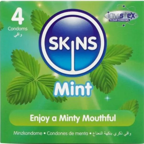 Prezervative SKINS Mint 4 | Gust proaspăt pentru experiențe intime