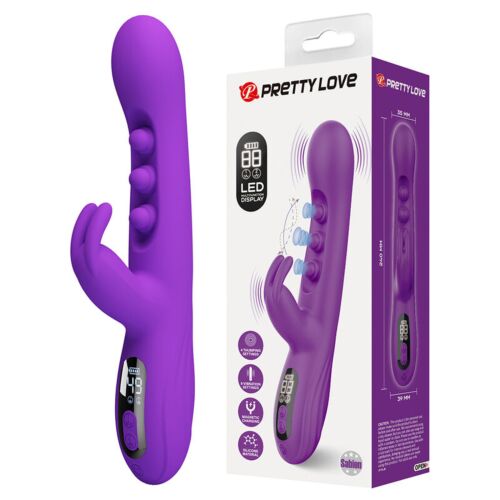 Vibrator Rabbit Pretty Love Sabien cu stimulare dublă și LED