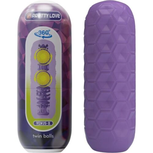 Masturbator Pretty Love Twin Balls cu testicule interne