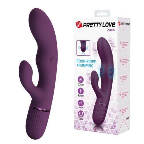 Vibrator Rabbit PRETTY LOVE ZACH cu funcție de împingere