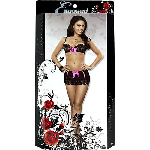 Lencerie Exposed SEQUIN LACE BRA și TANGA