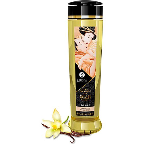 Ulei de masaj SHUNGA Deseo 240 ml cu aromă de vanilie