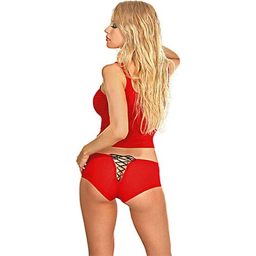 Top lencero Exposed O-L Lace Up Tank ajustabil