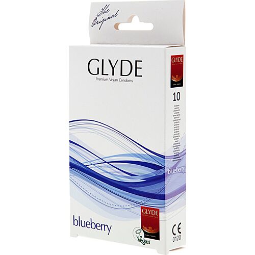 Prezervative Glyde Ultra Blueberry 10 Uds cu aromă de arândano