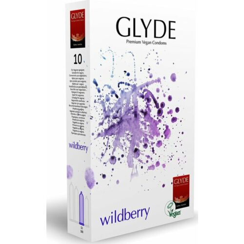 Prezervative Glyde Ultra Wildberry 10 Uds - Sabor Mora