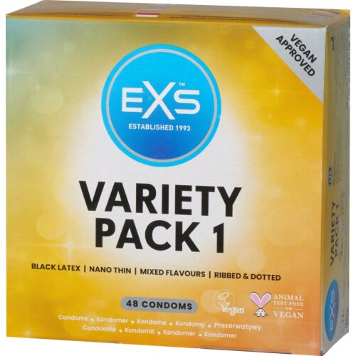 Prezervative Exs Variety Pack 1 cu arome și texturi