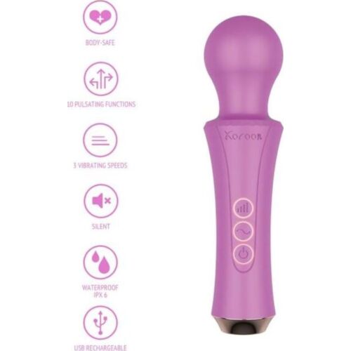 Vibrator XOCOON WAND cu vibrații profunde și cap flexibil