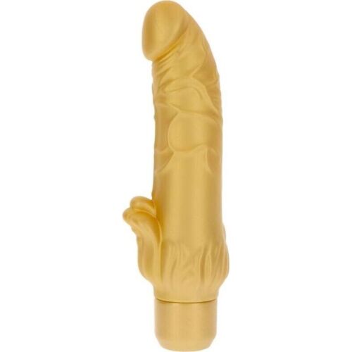 Vibrator GET REAL Gold Dicker Stim cu Stimulator