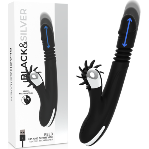 Vibrador Black&Silver Reed Up & Down cu stimulare dublă