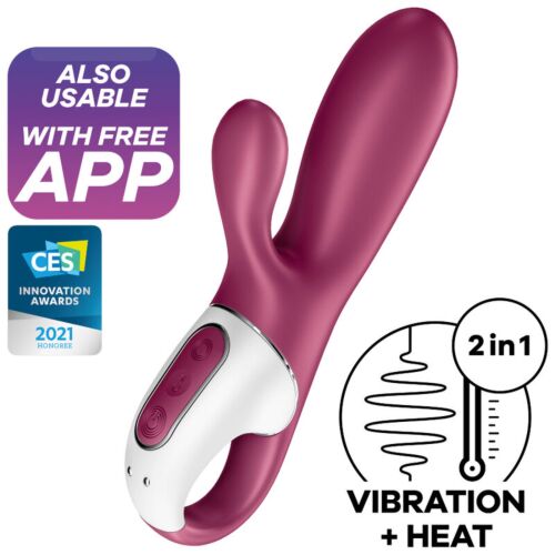 Vibrator Satisfyer Hot Bunny cu control prin aplicație și căldură