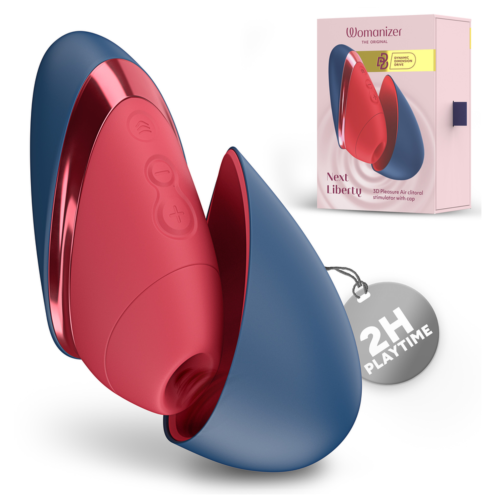 Stimulator clitoridian WOMANIZER NEXT LIBERTY albastru/roșu 3D Pleasure Air