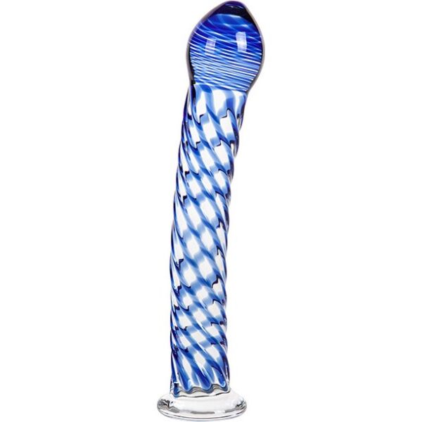 Dildo S Pleasures Crystal AQUARIUS cu detalii în albastre