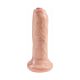 Dildo King Cock Uncut Natural de 15 cm cu prepuciu mobil