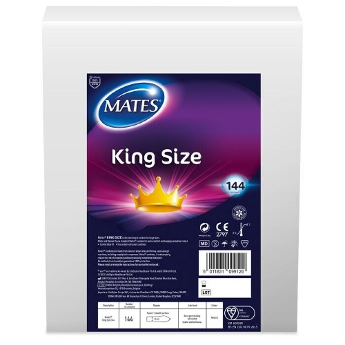 Prezervativ Mates King Size cu ajustare mai largă Prezervativ Mates King Size cu ajustare mai largă