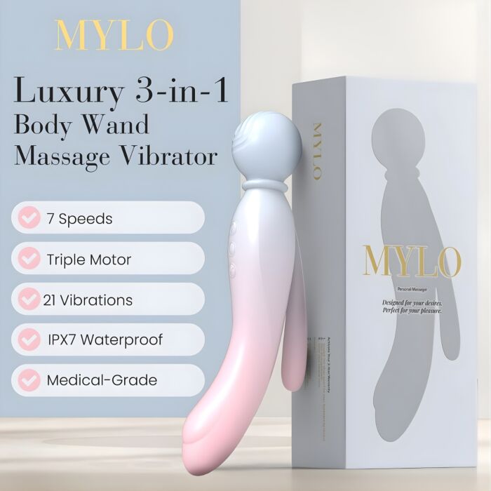 Vibratoare MYLO 3-in-1 Body Wand Massager Air Vibratoare MYLO 3-in-1 Body Wand Massager Air