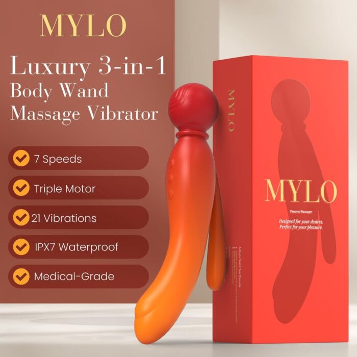 Vibratoare MYLO 3-in-1 Body Wand Massager Vibratoare MYLO 3-in-1 Body Wand Massager