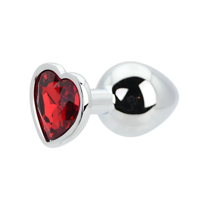 Butt Plug Toosh Heart Shaped Silver cu piatră roșie Butt Plug Toosh Heart Shaped Silver cu piatră roșie