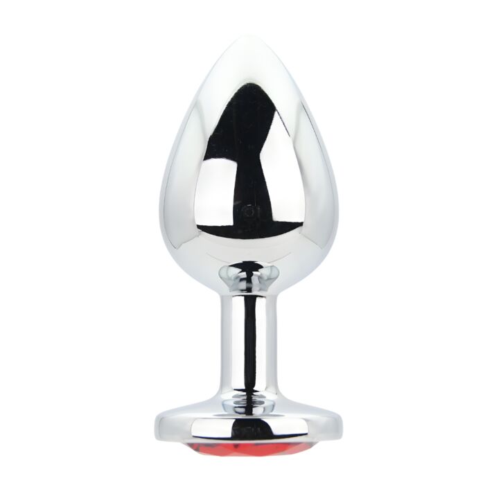 Butt Plug Toosh Silver Metal cu Piatră Roșie Butt Plug Toosh Silver Metal cu Piatră Roșie