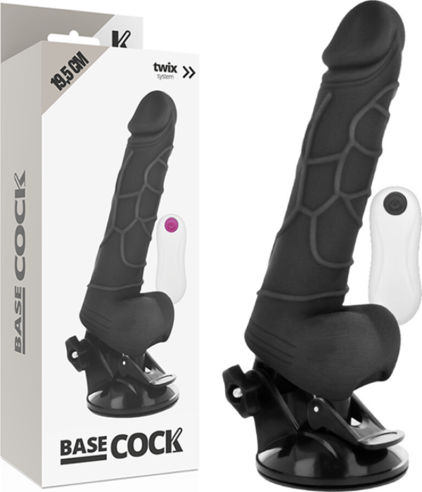 Basecock realistic vibrador control remoto negro 19.5cm