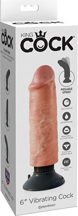 Dildo vibrador KING COCK 15,24 cm realista