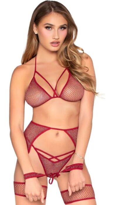 Set de lenjerie LEG AVENUE SETS 89362 roșu, mărime unică